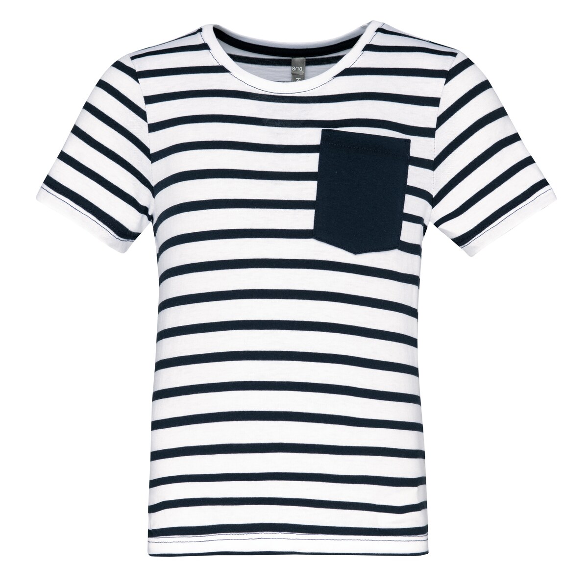 Kids' striped short sleeve sailor T-shirt with pocket Kariban KA379