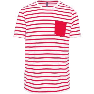 Striped short sleeve sailor T-shirt with pocket Kariban KA378