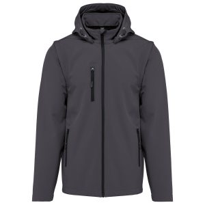 Unisex 3-layer softshell hooded jacket with removable sleeves Kariban KA422