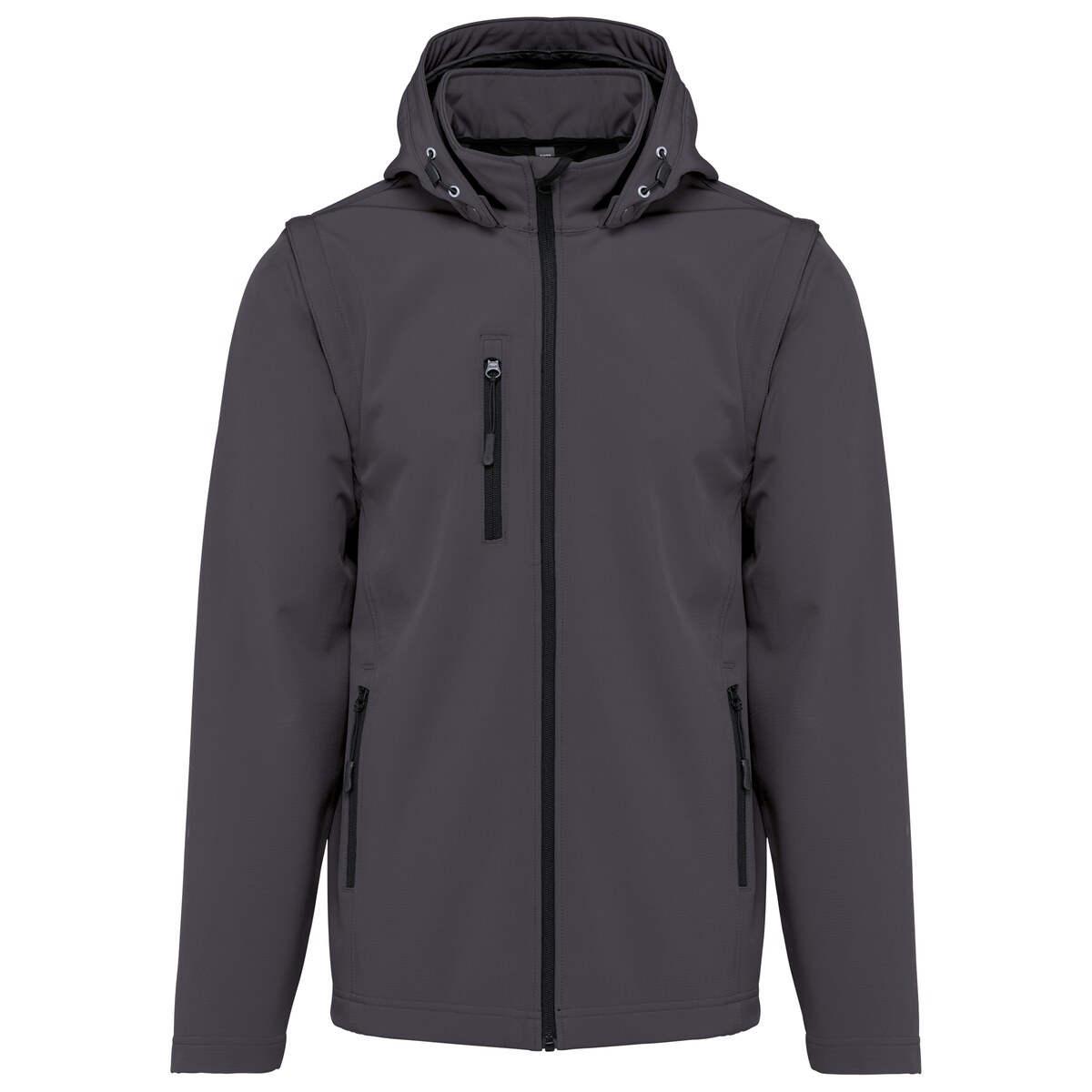 Unisex 3-layer softshell hooded jacket with removable sleeves Kariban KA422