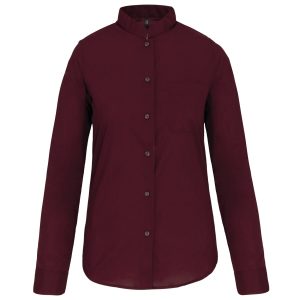 Camicia da donna con collo coreano a maniche lunghe Kariban KA514