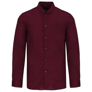 Camicia da uomo con collo coreano a maniche lunghe Kariban KA515