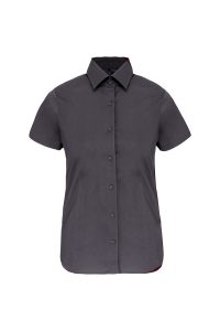 Camicia da donna a maniche corte in cotone/elastan Kariban KA532