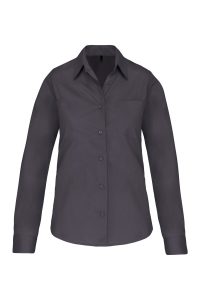 Camicia in popeline di cotone da donna a maniche lunghe Kariban KA542