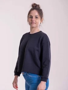 Crop sweatshirt with 3/4 sleeves Cotton & Art CA01631