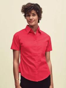 Ladies’ poplin shirt short sleeve Fruit of the Loom FR650140