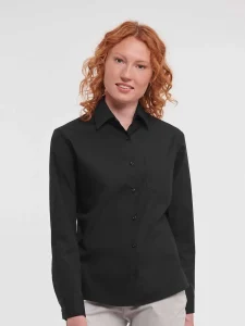 Ladies’ long sleeve pure cotton poplin shirt Russell JE936F