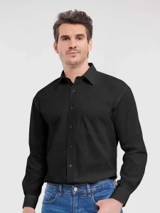 Men’s long sleeve pure cotton poplin shirt Russell JE936M
