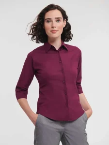 Ladies’ 3/4 sleeve easy care fitted shirt Russell JE946F