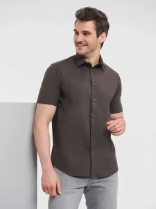 Camicia da uomo a manica corta easy care aderente Russell JE947M