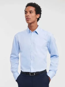 Camicia da uomo sartoriale a maniche lunghe a spina di pesce Russell JE962M