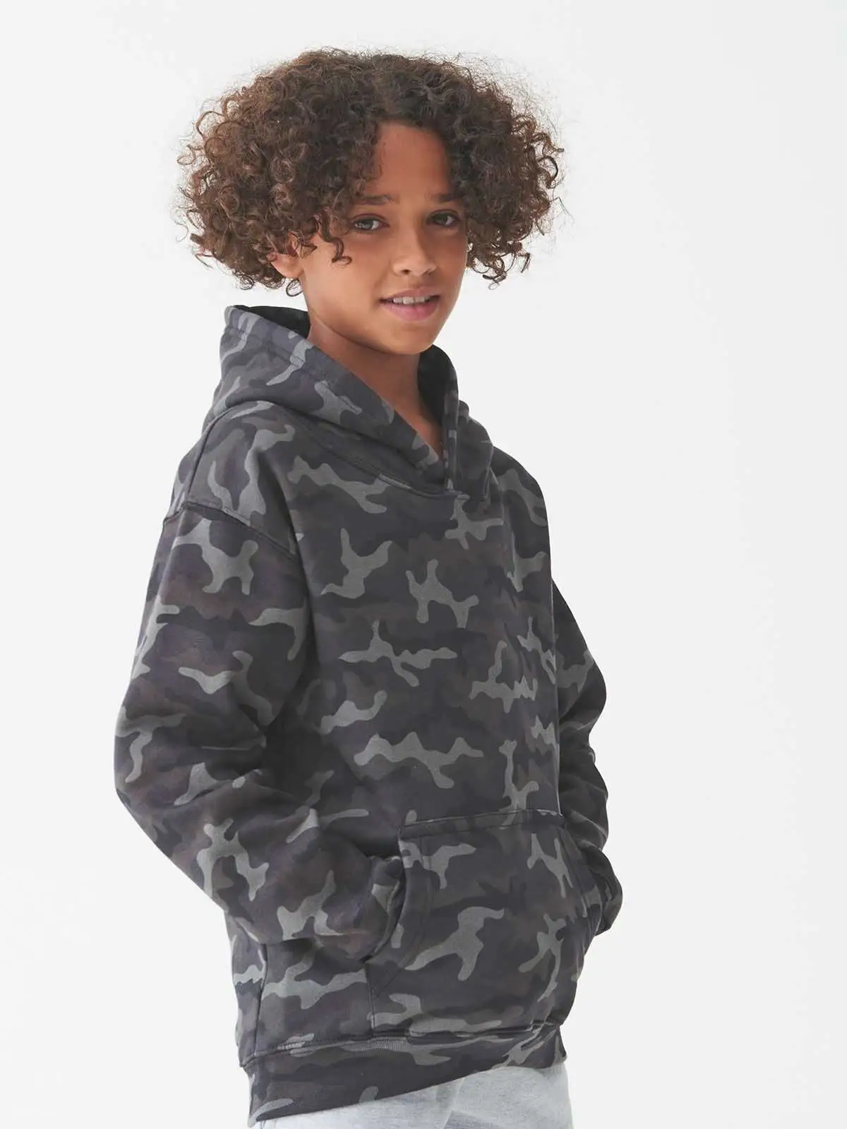 Kids camo hoodie Just Hoods AWJH014J