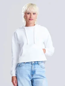 Felpa con cappuccio corta da donna Just Hoods AWJH016