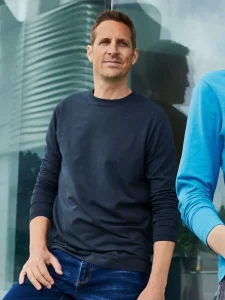 Moška delovna bio stretch majica z dolgimi rokavi, enobarvna Daiber JN1804
