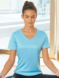 T-shirt Active con scollo a V da donna Daiber JN735