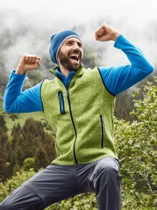 Gilet in pile lavorato a maglia da uomo Daiber JN774