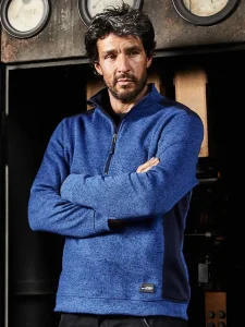 Pile da lavoro lavorato a maglia con mezza zip da uomo Strong Daiber JN864