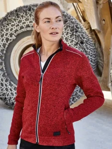 Ladies’ knitted workwear fleece jacket – solid Daiber JN897