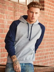 NuBlend colour block raglan hooded sweatshirt Jerzees JS96CR