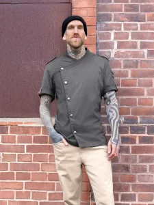 Men’s short sleeve denim chef’s jacket Rock Chef-Stage2 Karlowsky KRCJM19