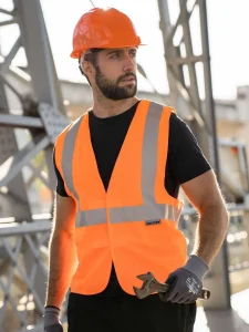 Safety vest with 3 reflective tapes Korntex KXDR