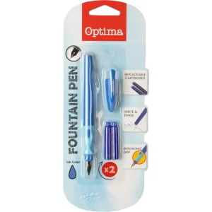 Penna stilografica cancellabile piatta e cancellabile Optima+2 cartucce d’inchiostro