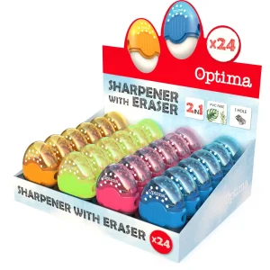Sharpener and eraser Optima Fluo 100053