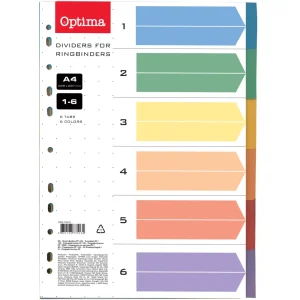 Divisori Optima A4 PP 6 colori