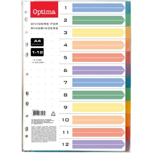 Divisori Optima A4 PP 12 colori