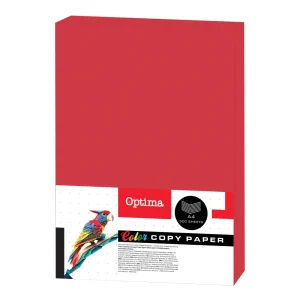 Carta per fotocopie Optima A4 500/1 rosso 80g