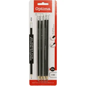 Matita in grafite Optima HB con gomma 4/