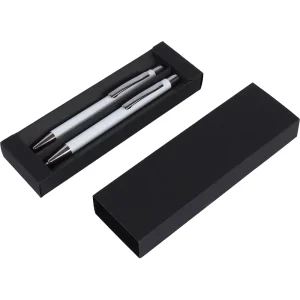Aluminium pen set mat Oslo Bp+mp white