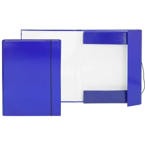Cartella – scatola per quaderni con elastico blu