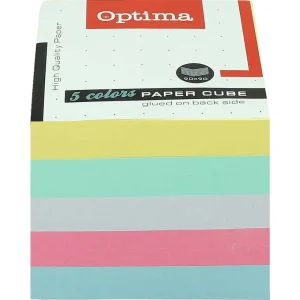 Cubetti di carta colorata Optima adesivi 9X9cm