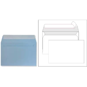 Envelope B6 BLUE 120x180mm 80gr silicone