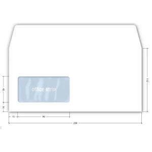 American envelope LO WHITE 110x230mm 80gr SI