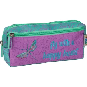 Square pencil case 2 Zip Dragonflies