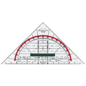 Set square geo Faber-Castel with holder 14 cm