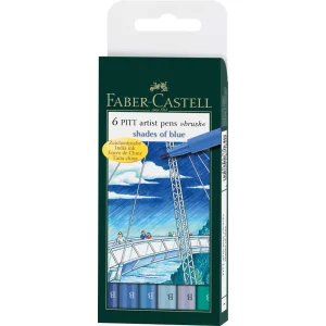 Pennarelli Faber-Castell Pitt B Blue 6X