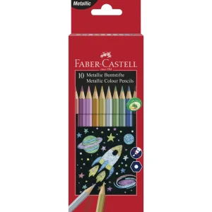 Matite colorate FABER-CASTELL, esagonali metalliche 10/1