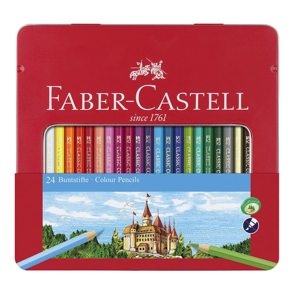 Matite colorate Faber-Castell Hex. 24/1 in metallo