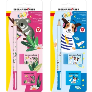 Set Efa pencil with eraser and sharpener