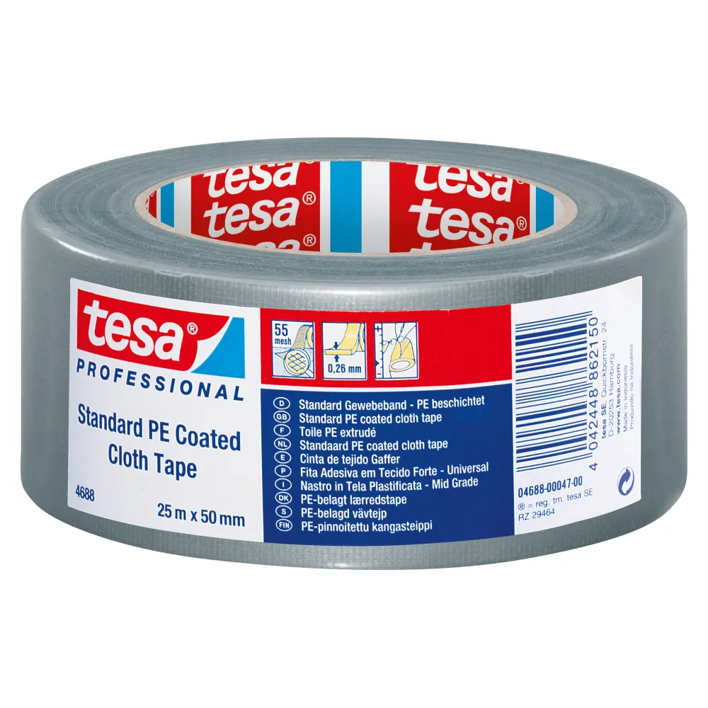 Textile tape tesa 50MMX25M, silver