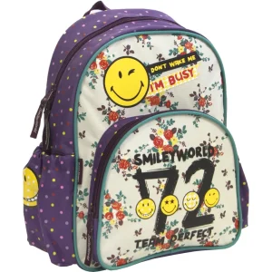 Kids backpack Smiley 2 beige/purple