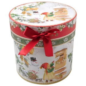 New Year gift box oval medium