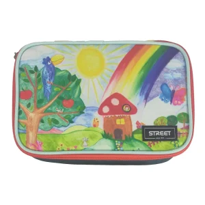 Oval base multi pencil case rAINBOW