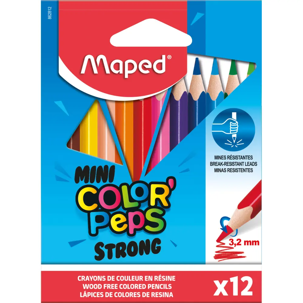 Matite colorate Maped Color'peps Strong mini 12/1