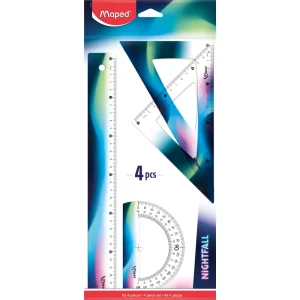 Set di righelli Maped nightfall 4/1 30 CM