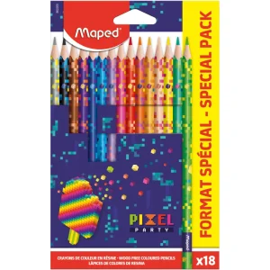 Matite colorate Maped Pixel Party 18/1 – cartone