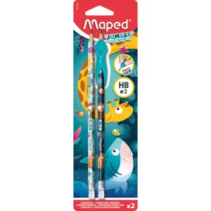 Matita in grafite Maped Jungle Fvr HB con gomma 2/1 portamina